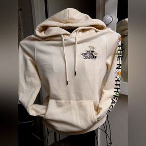 womens cream colored daisy north face hoodie